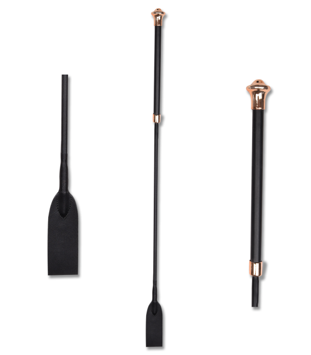 Waldhausen Jumping Whip - Black/Rose Gold 65cm