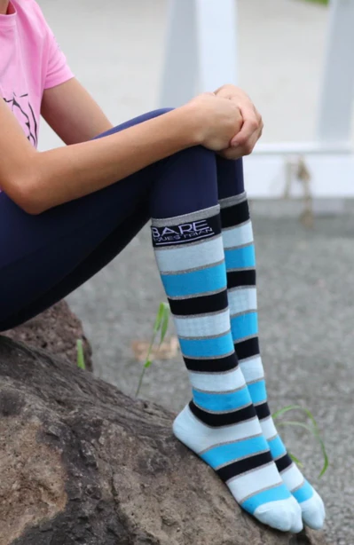Bare Cotton Socks - Navy Teal Silver - Kids