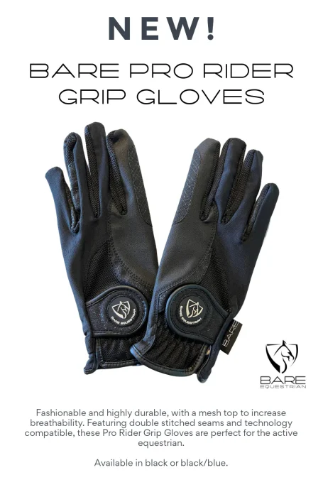 Bare Pro Rider Mesh Grip Gloves - Black - Image 3