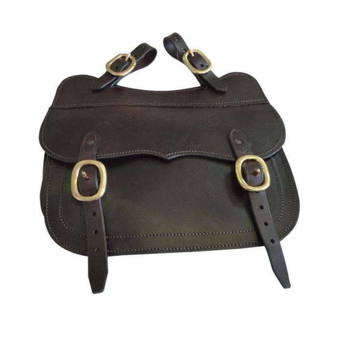 Single Leather Saddle Bag - Brown
