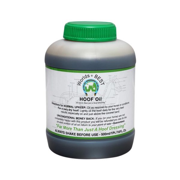 Worlds Best Hoof Oil - Plastic Jar with Brush 500ml