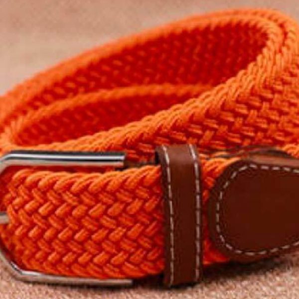 Ladies Stretch Braided Belt - Orange