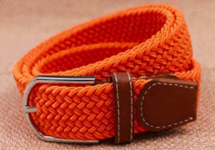 Ladies Stretch Braided Belt - Orange
