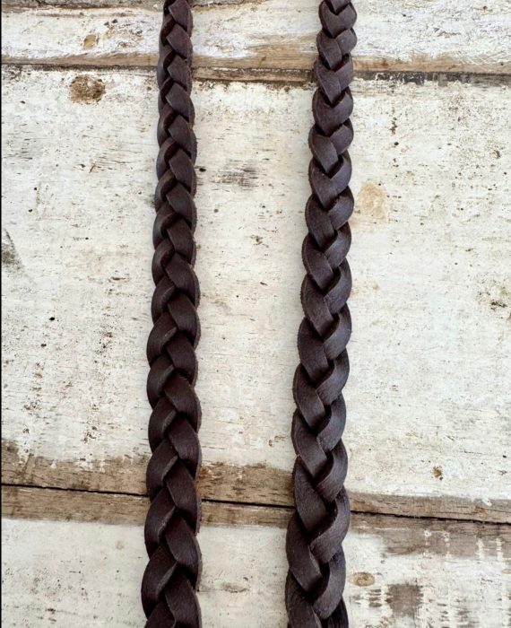 Ruby Rose Plaited Barrel Reins Brown - Image 3