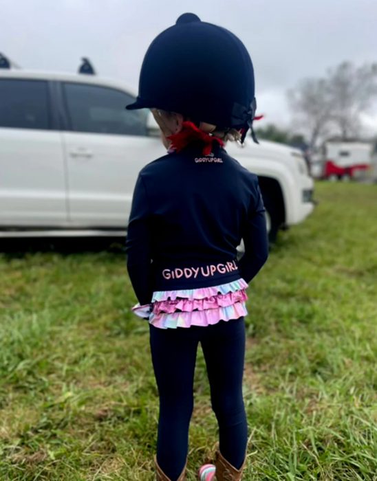 Girls Poppy Frill Riding Tights - Image 2