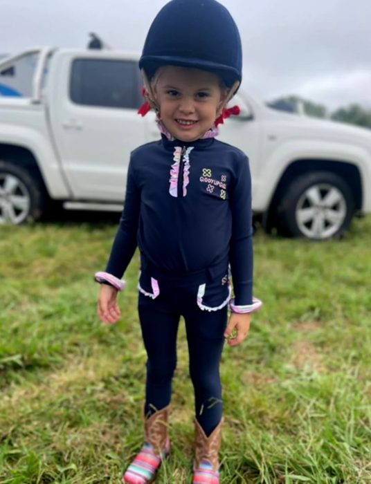 Girls Poppy Frill Riding Tights - Image 3