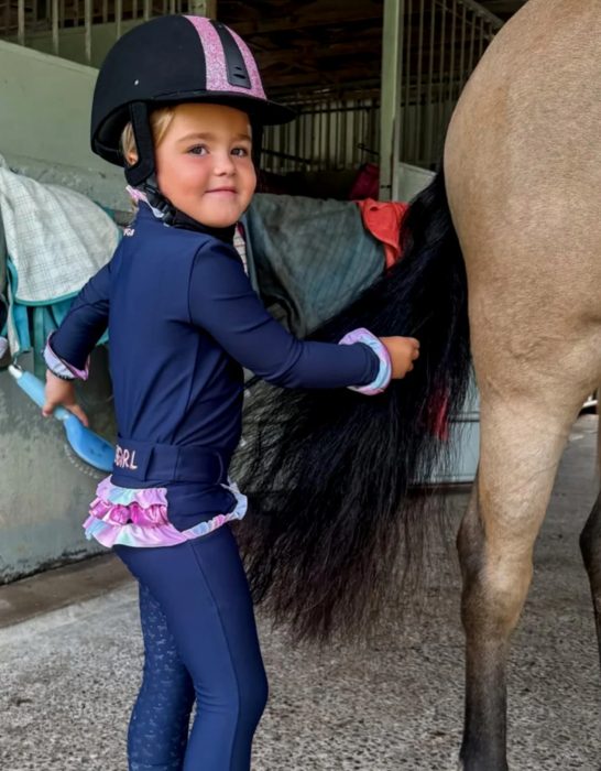 Girls Poppy Frill Riding Tights - Image 5