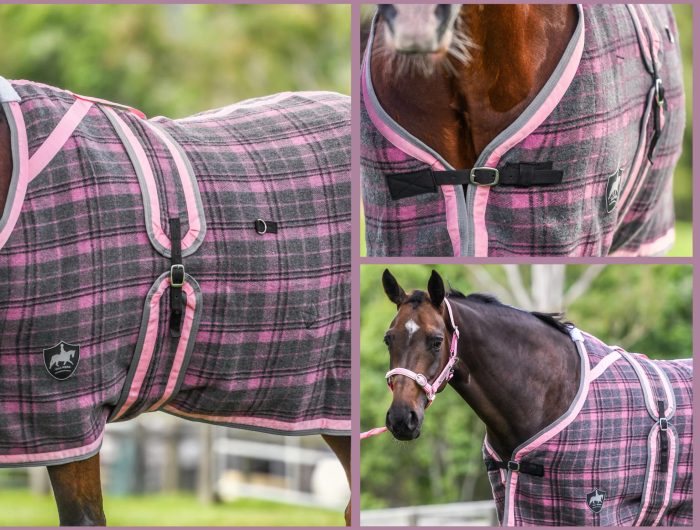 Gala Blush Pink & Grey Check Kersey Wool Rug 6’3 - Image 4