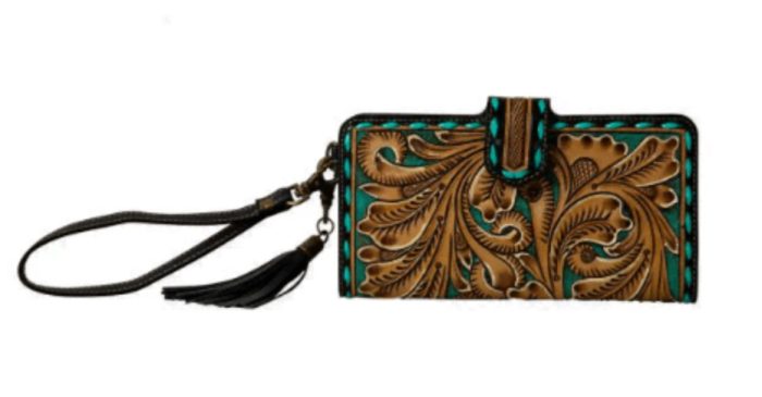 Western Swing Tooled Wristlet Wallet - Image 2