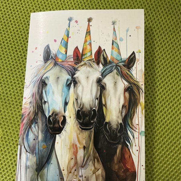 Birthday Card Three Horses