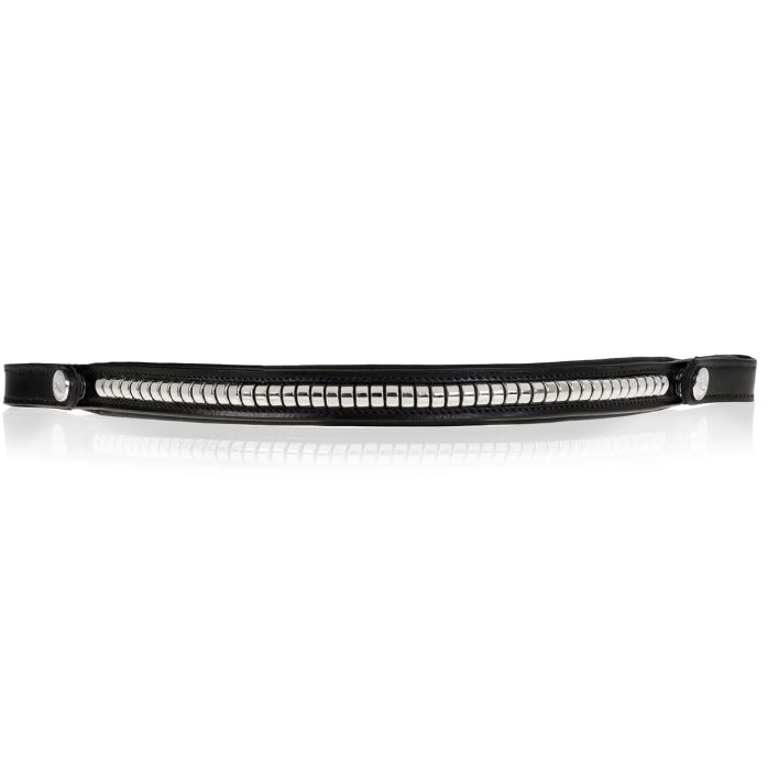 Lumiere Straight Clincher Black & Silver Browband - Cob - Image 2