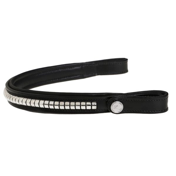 Lumiere Straight Clincher Black & Silver Browband - Cob