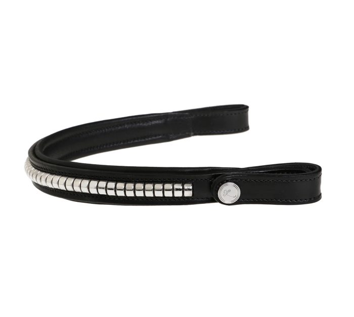 Lumiere Straight Clincher Black & Silver Browband - Cob