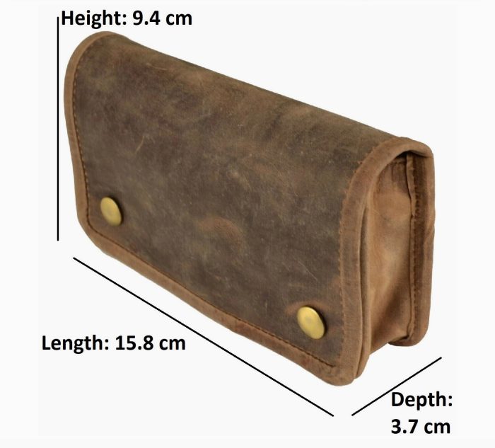 Quality Full Grain Vintage Leather Tobacco Pouch - Image 2
