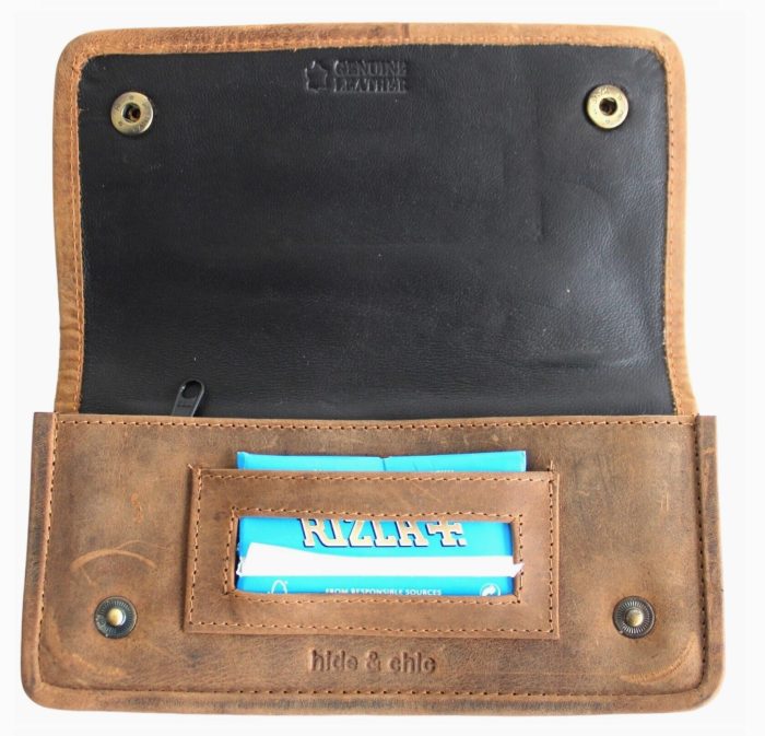 Quality Full Grain Vintage Leather Tobacco Pouch - Image 3