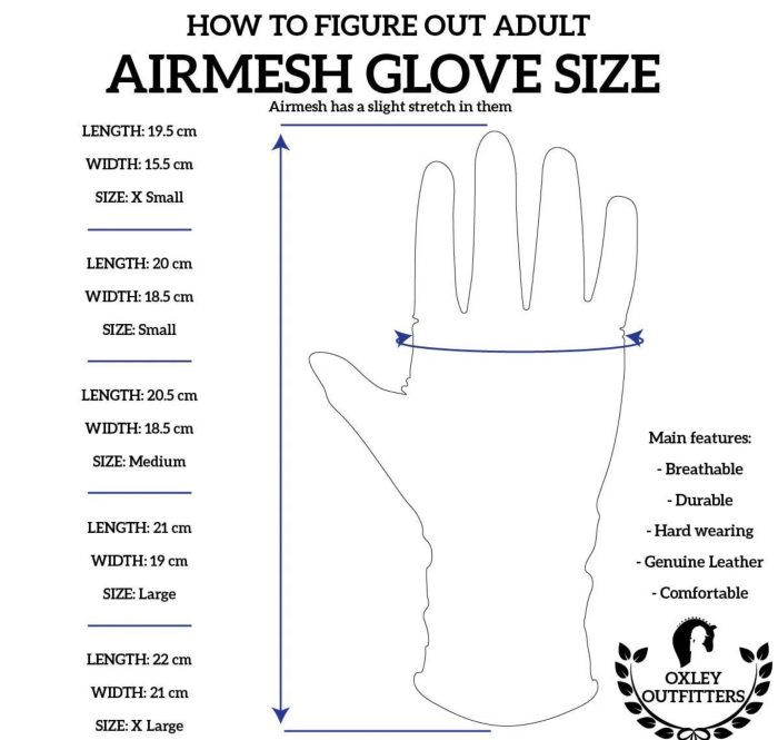 Oxley Outfitters Adult Black Airmesh Gloves - Image 3